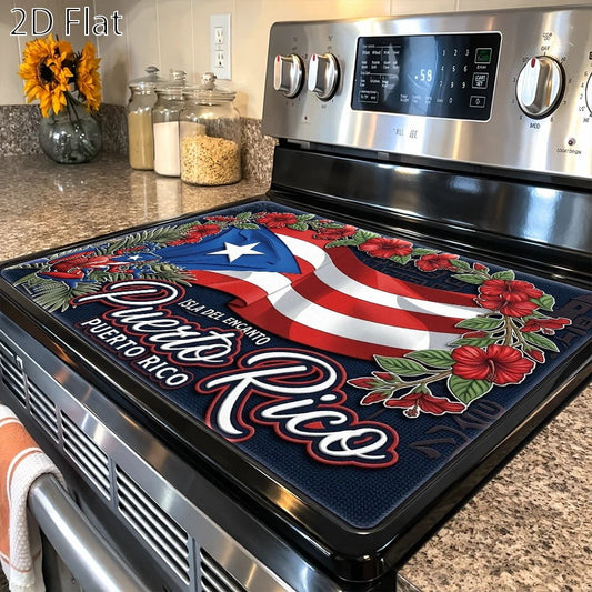 Stove Cover Mat, Puerto Rico Style, Reusable Decorative Kitchen Accessory
