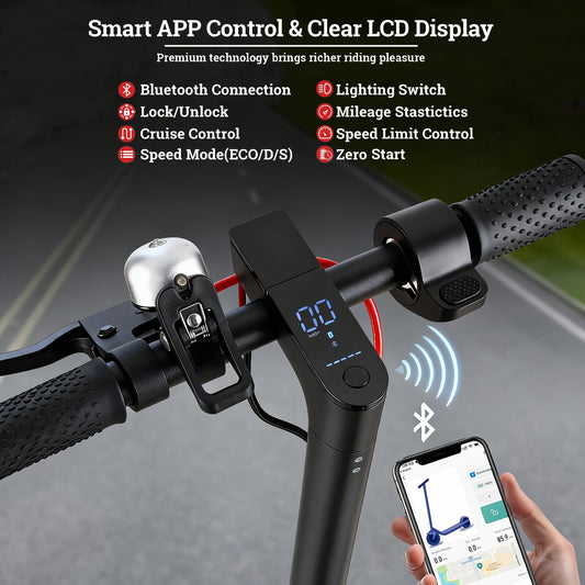 Foldable Electric Scooter for Adults, 350W with App Control and 8.5-Inch Pneumatic Tires