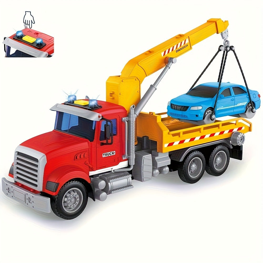 Toy Tow Truck and Crane Models for Vehicle-Themed Pretend Play