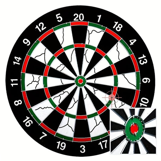 Dartboard Set with 6 Steel Tip Darts, 17-Inch Wall-Hanging Board for Indoor Play