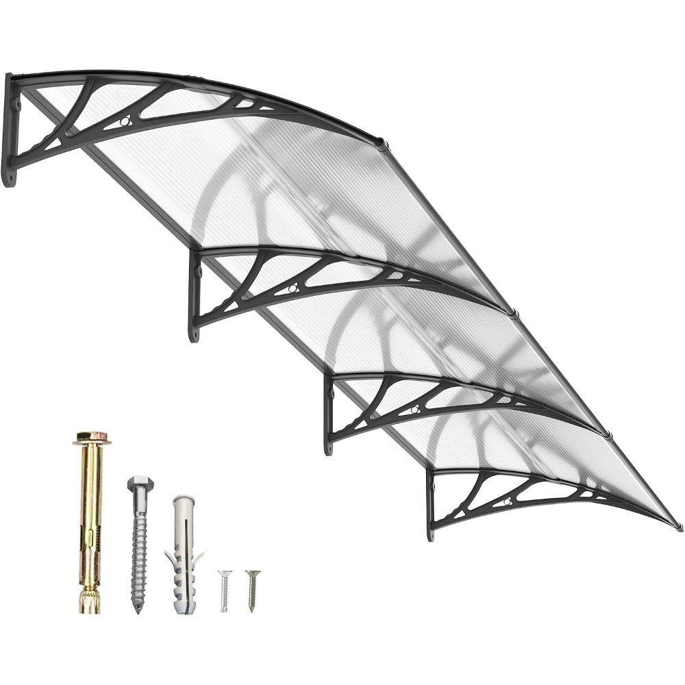 Window Awning Door Canopy Polycarbonate Overhang – UPF 50+ UV & Rain Protection, Leak-Proof Hollow Sheet, Weather-Resistant Outdoor Patio Awning for Doorways, Windows, Storefronts – Multiple Sizes & Colors