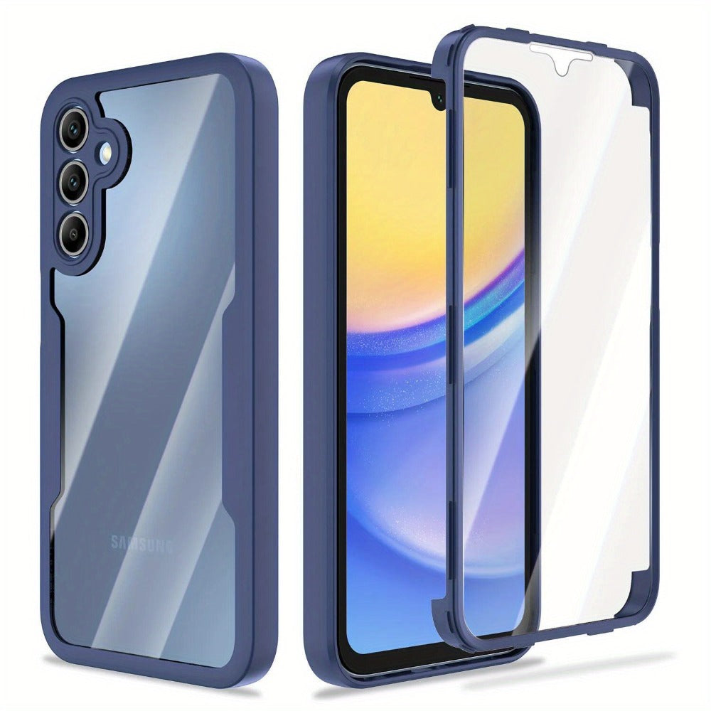 Samsung Galaxy A-Series Rugged Case with Built-In Screen Protector – Full Body Shockproof Phone Cover for Galaxy A15 A16 A17 A36 A37 A56 A57 5G | Heavy Duty Drop Protection
