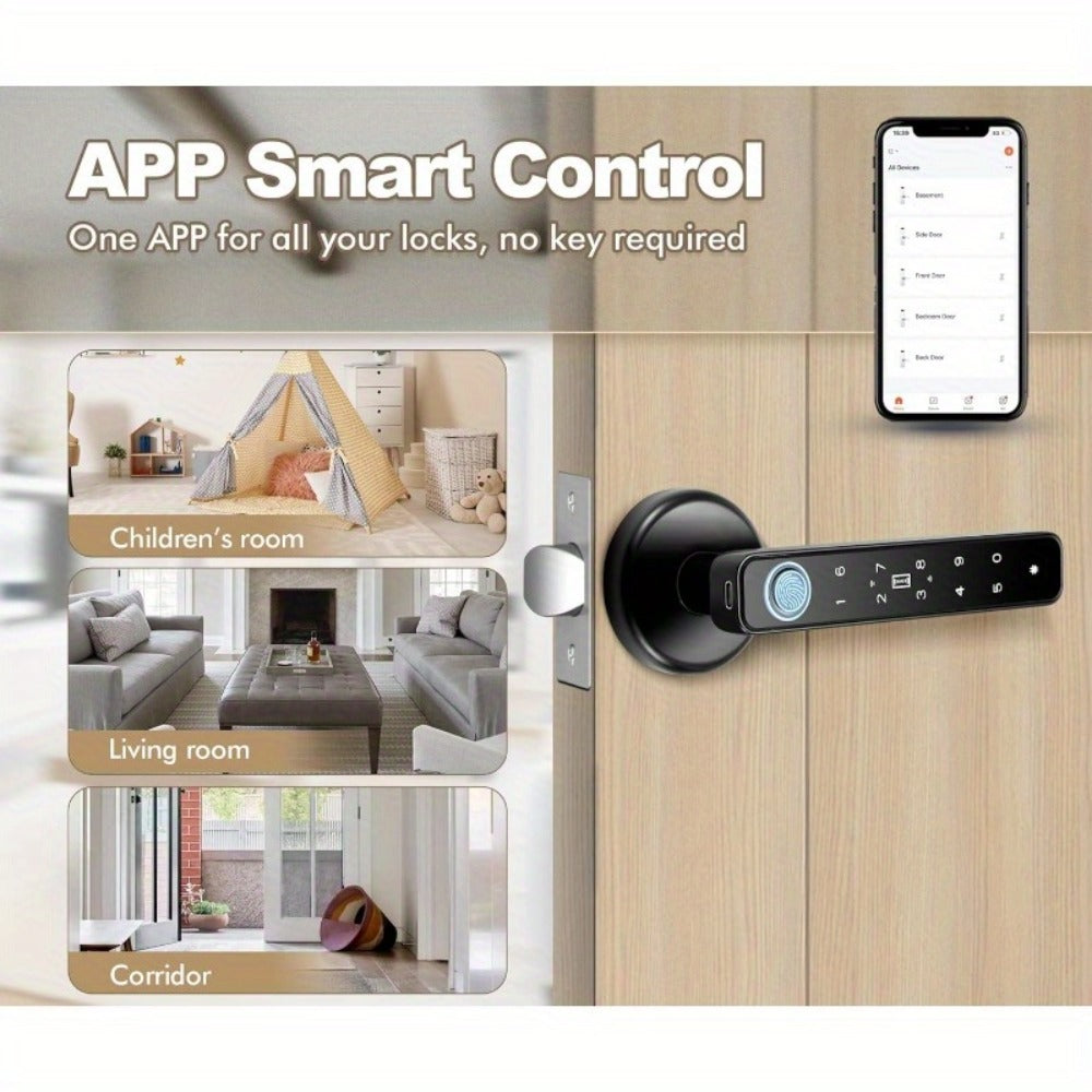 NFC Smart Deadbolt Lock 5-in-1 with Fingerprint, Password, App & Alexa - NFC Tap Keyless Entry for Home & Apartment, Single & Double Row, Keys Included, Easy DIY Install