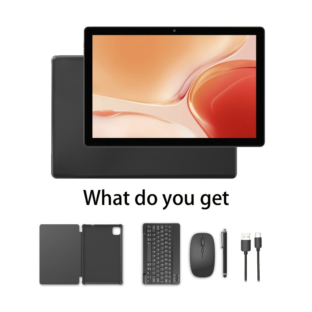 WiFi 6 Tablet Android 13 10 Inch 11 Inch 7GB RAM 64GB ROM 512GB Expandable 8MP Dual Camera Type-C Stereo Speakers Protective Case or Keyboard Kit Included – TAB10 & TAB11