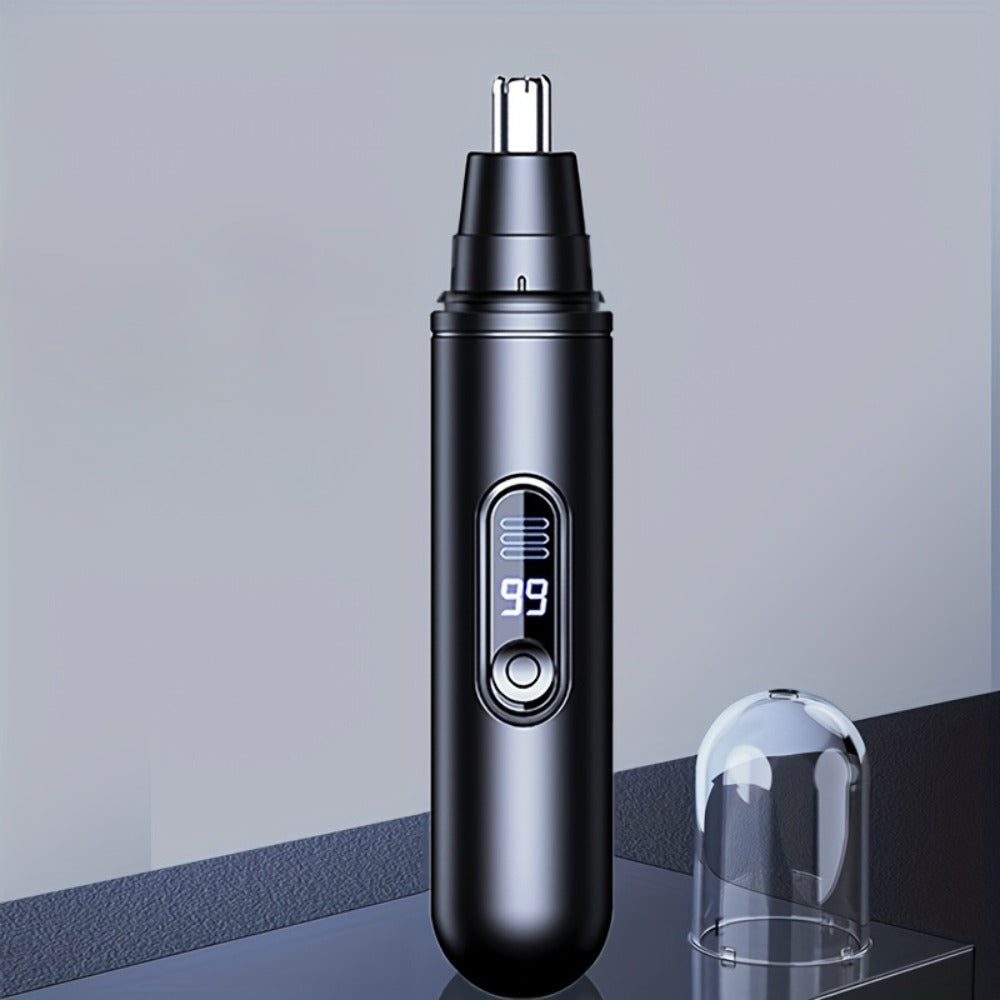 Electric Nose Trimmer with LED Display – USB Rechargeable Painless Facial Hair Removal Device for Men & Women, Nose Ear & Eyebrow Trimmer, Upgraded Grooming Tool, Ideal Gift