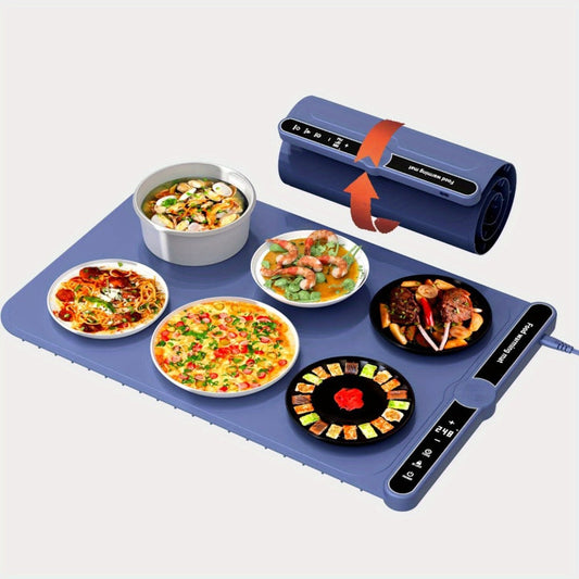 Electric Food Warming Mat with 6 Temperature Settings, 6-Hour Timer and Roll-Up Design