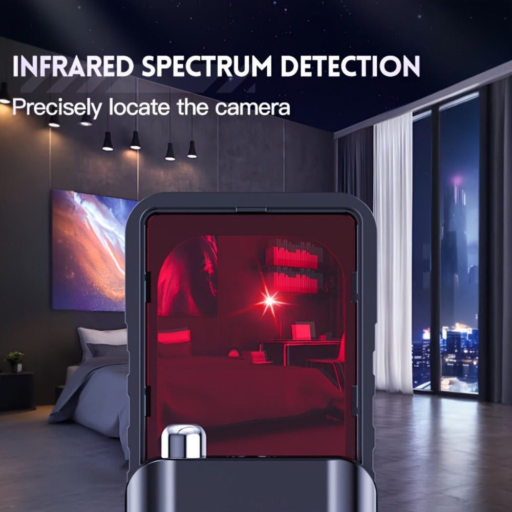 Smart Bug Detector Anti-Spy Camera Finder with Anti-Eavesdropping, Anti-Tracking & Anti-Stealing Detection – Portable Privacy Security Scanner for Hotels, Meeting Rooms, Cars, Homes & Travel