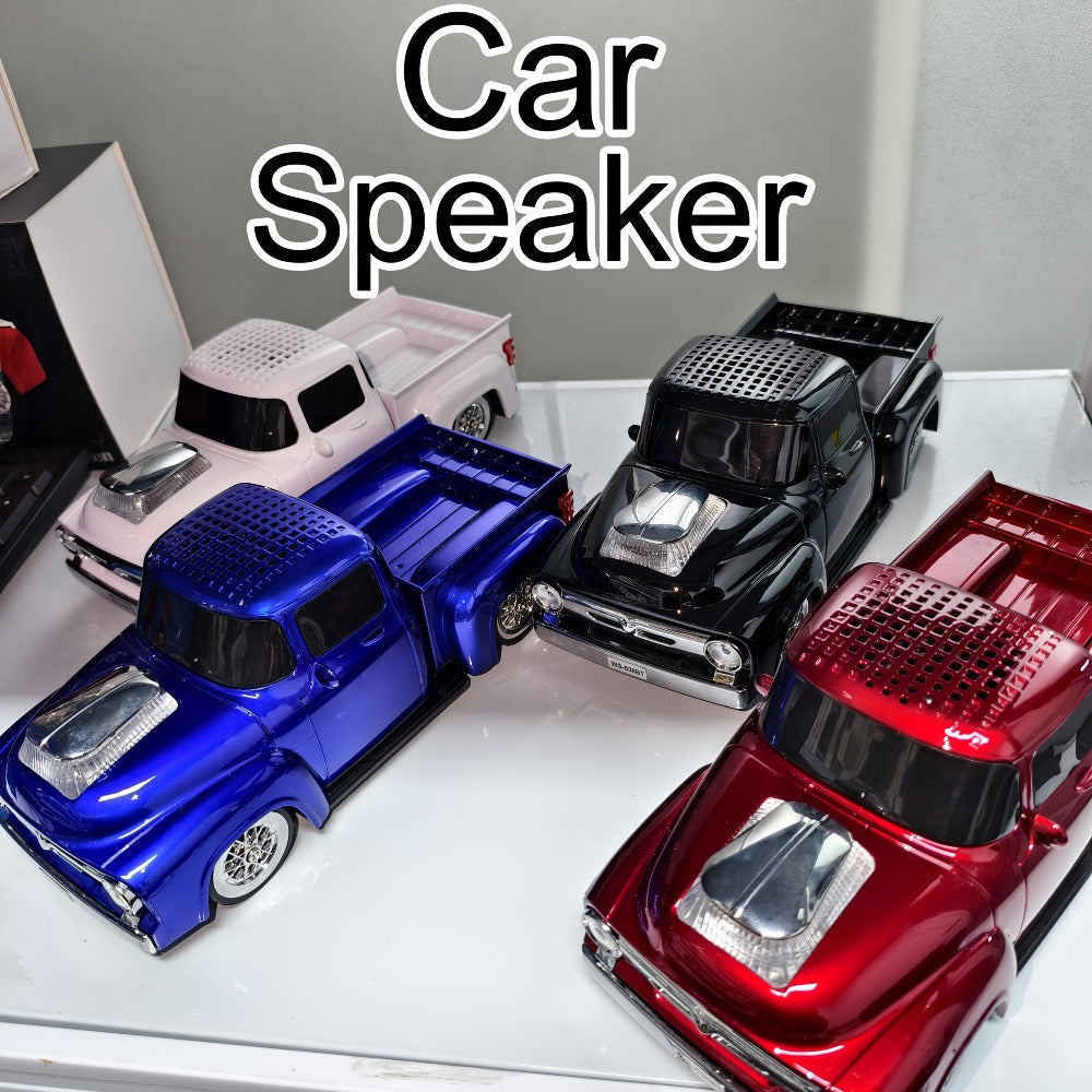 Car-Shaped Bluetooth Speaker with TWS Stereo Sound, Portable Wireless Mini Speaker USB FM TF AUX Compatible with Smartphones Tablets PC, Deep Bass Outdoor Speaker, Fun Holiday Gift for Car Enthusiasts Kids Men