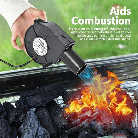 Turbo Blower Set with Adjustable Air Outlet and Knob Control for BBQ and DIY Ventilation
