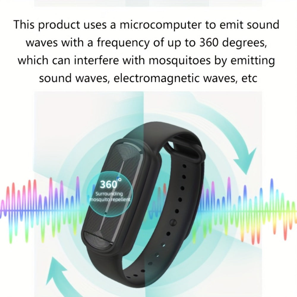 Ultrasonic Mosquito Repellent Bracelet 3-Pack – USB Rechargeable Intelligent Bug Repellent Wristband for Camping, Outdoor, Hiking & Travel, Waterproof Mosquito Control Bracelet for Adults & Kids