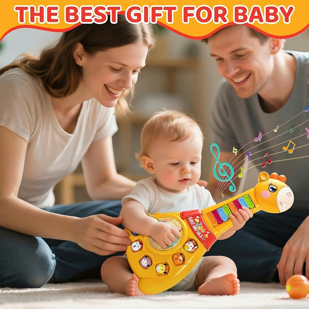 Giraffe Guitar Musical Toy with Piano Keys, Animal Sounds and Lights