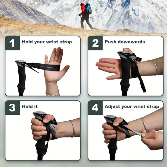 Aluminum Trekking Poles Set of 2 with Quick-Lock Adjustment and Carrying Case