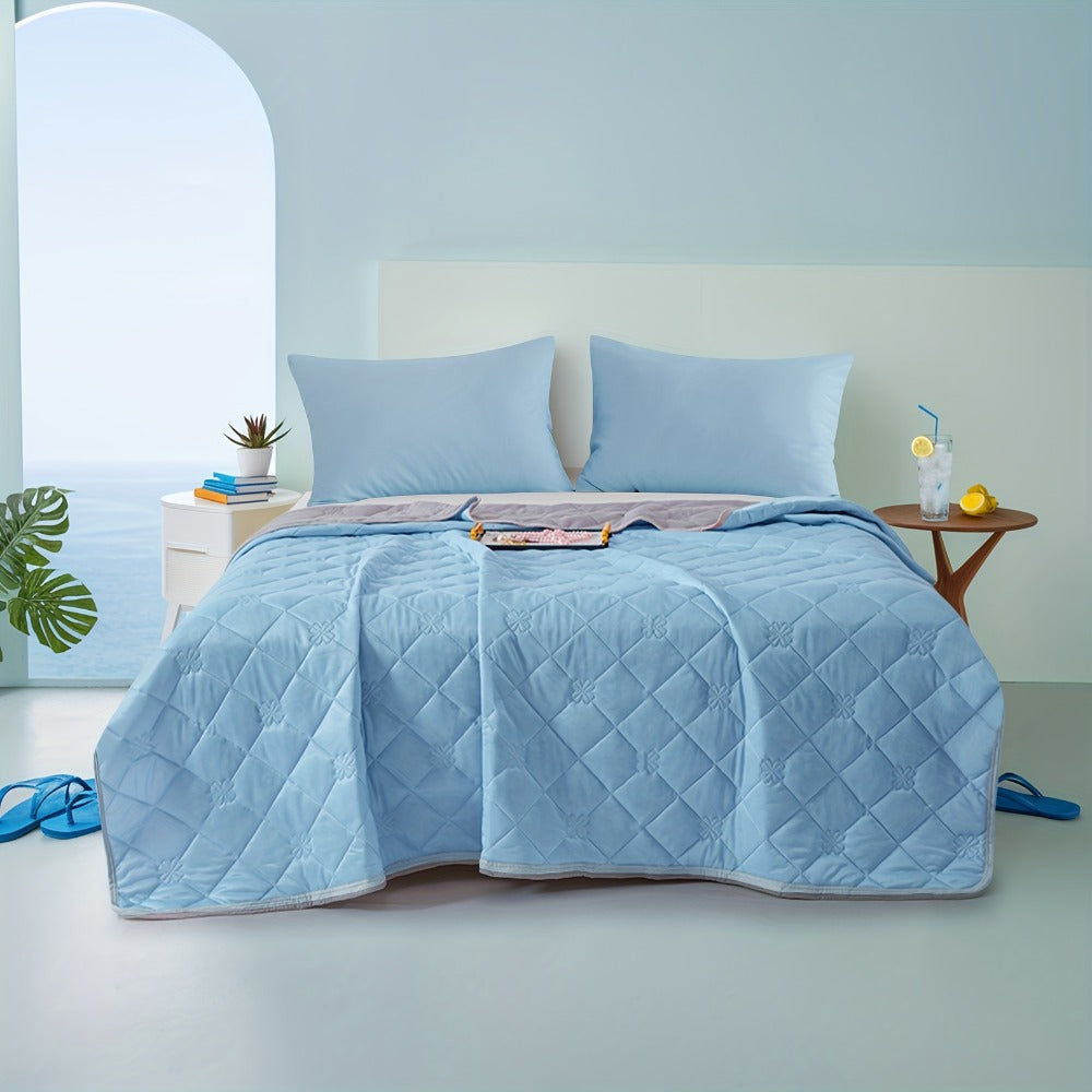 Ultrasonic Embossed Cooling Blanket – 100% Polyester Summer Throw, Breathable Lightweight for Hot Sleepers, Machine Washable, 6 Colors