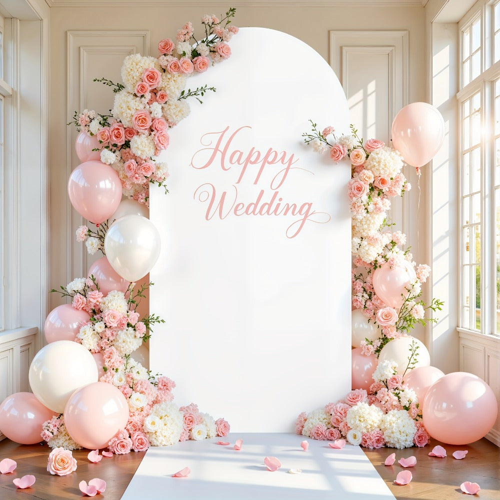 Arch Backdrop 6ft Spandex Photography Background – Stretchable Wrinkle-Free Polyester with Bottom Zipper for Party, Wedding, Gender Reveal & Birthday Photo Booth Prop