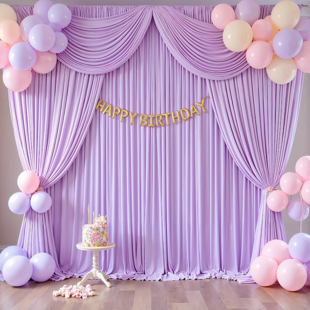 2-Pack 10x10ft Spandex Photography Backdrop Curtains - Wrinkle-Resistant Polyester Background Cloth with Pole Pockets for Weddings, Birthdays, Banquets & Photo Studio Events