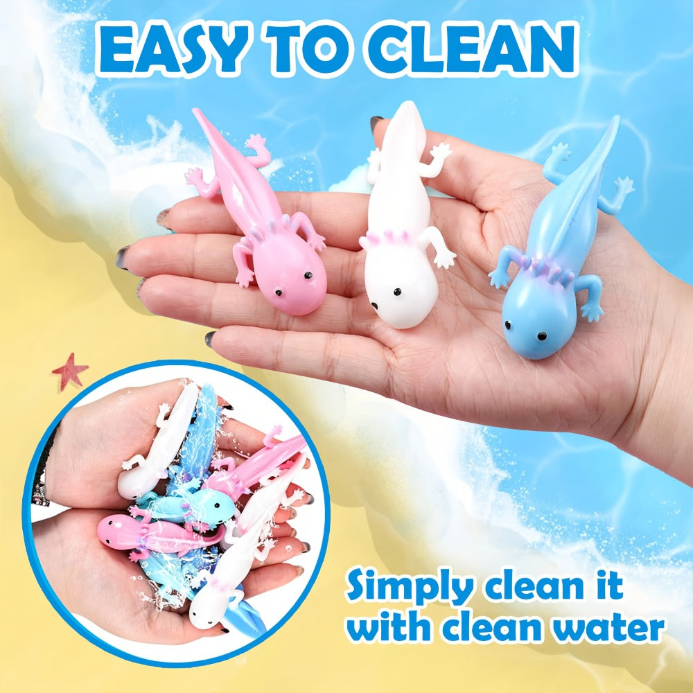 Axolotl Slingshot Fidget Toy, 24-Piece Pack of Squishy Finger Puppets