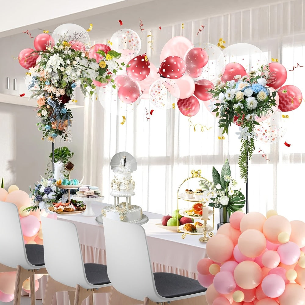 Table Balloon Arch Stand with Clamps & Adjustable Rod – Metal Backdrop Frame Kit for Wedding, Birthday, Baby Shower, Halloween, Christmas & Party Decorations
