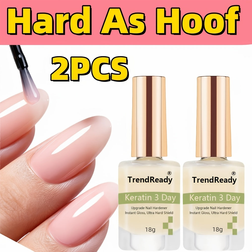 Colored Nail Hardener Set Pink White Yellow - Extra Strong Fast Drying Long Lasting 15ml Nail Strengthener for Weak Splitting Brittle Nails Base Coat Manicure Kit 2 Pack 6 Pack Women