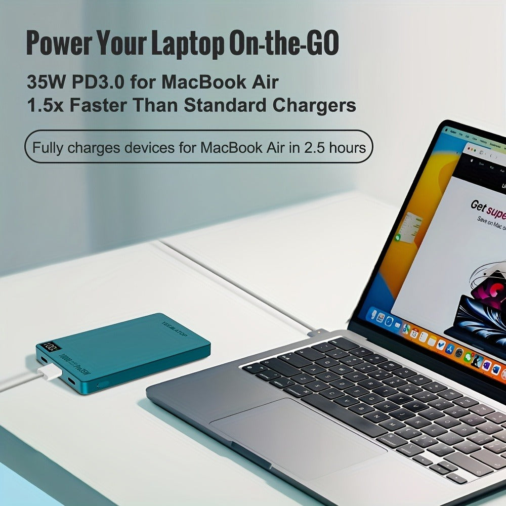 35W USB-C PD Magnetic Power Bank 10000mAh MagSafe Compatible, 30W QC 3.0 Wireless Fast Charging Portable Charger with PPS Support for iPhone 17 16 15 14 13 12 Android Samsung Galaxy