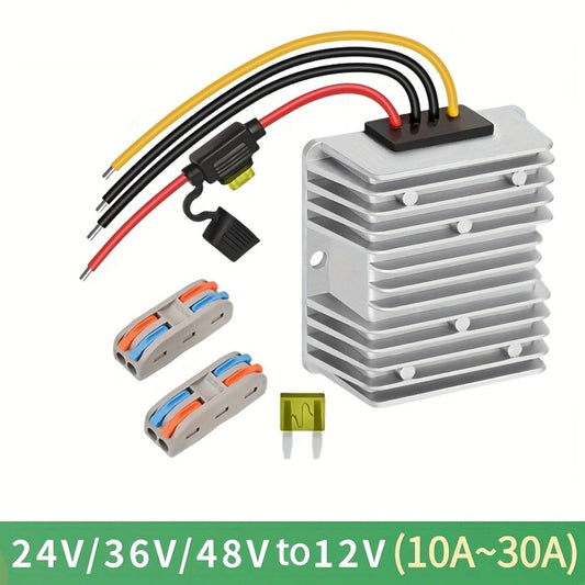 DC Step-Down Converter, 24V/36V/48V to 12V, Aluminum Housing, 1 or 2 Pieces