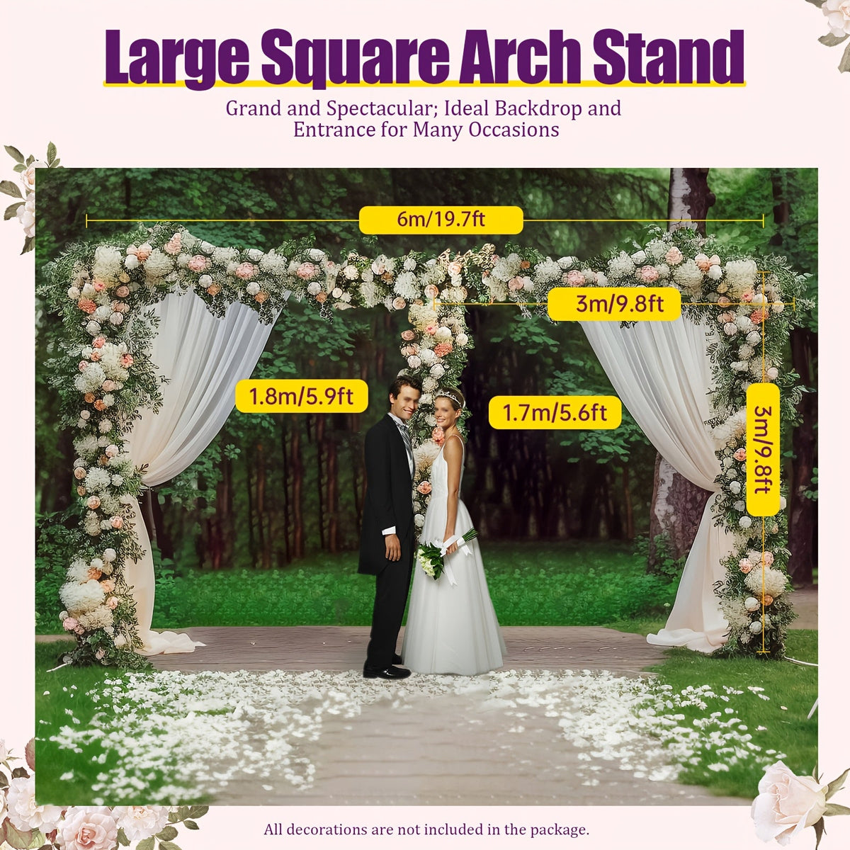 Pipe and Drape Backdrop Stand 10x20ft Heavy Duty Stainless Steel Portable Wedding Party Photography Background Support System with Base Kit for Stage Events Trade Show Display