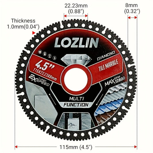 Diamond Tile Saw Blades, 4.5-Inch Ultra-Thin 3-Pack for Porcelain and Stone