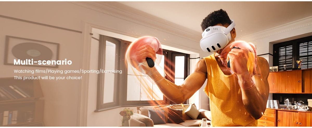 Meta Quest 3 VR Cooling Fan with Anti-Fog Face Pad - Dual Turbo 3-Speed 1000mAh Battery Breathable Face Interface Replacement