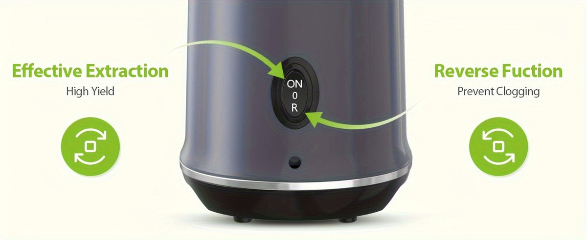 Cold Press Slow Juicer Machine with 5.3-Inch Large Feed Chute - High Juice Yield, Safety Lock, One-Click Cleaning, Masticating Juicer for Whole Fruits & Vegetables, Family Healthy Lifestyle, Black