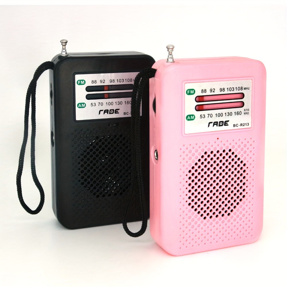 Portable AM FM Radio Battery Powered Handheld with Manual Tuner, Headphone Jack, Built-in Speaker, Adjustable Telescopic Antenna & Wrist Strap for Camping, Travel, Emergency & Outdoor Use