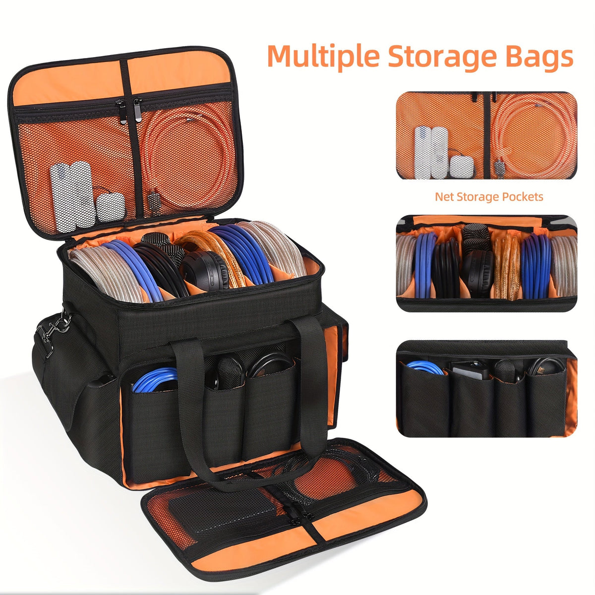 DJ Gig Bag with Removable Dividers – Padded Controller Mixer Carrying Case | Modular Interior, Touring Studio Travel Ready, Black