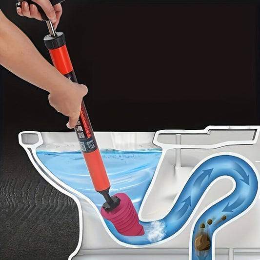 Toilet Plunger Heavy-Duty Air Pressure Drain Cleaner - Pipe Unclogger with Ergonomic Handle, Suction Cup Clog Remover for Toilet Sink Shower Bathtub, Efficient Bathroom Unclogging Tool, 1pc