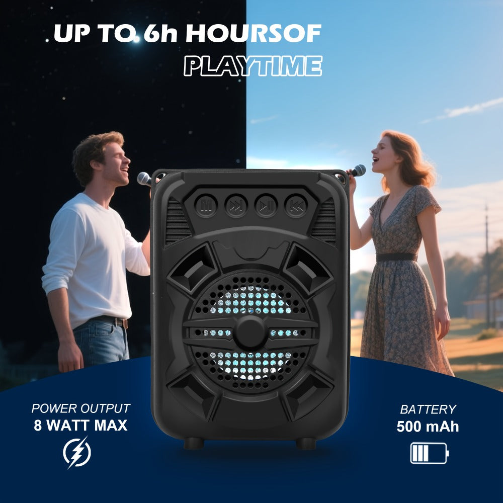 LED Light Portable Wireless Bluetooth Speaker Extra Bass Stereo Sound 10 Hours Playtime Compact Speaker for Shower Outdoor Beach Home Party Compatible with Smartphones Tablets Gifts for Men Women