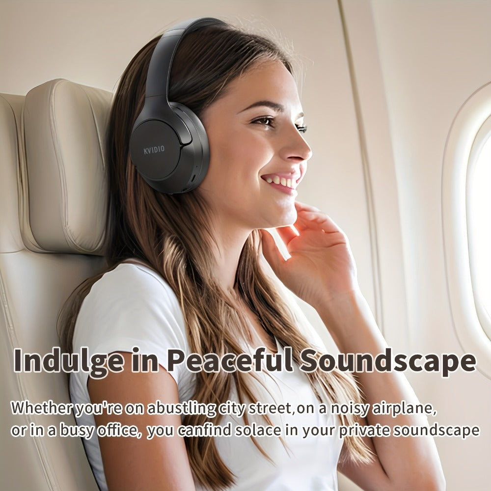70H Hybrid ANC Over-Ear Headphones Wireless with Mic – Dual Device Connection 40mm Hi-Res Deep Bass Foldable Lightweight Type-C for Home Office Travel Black