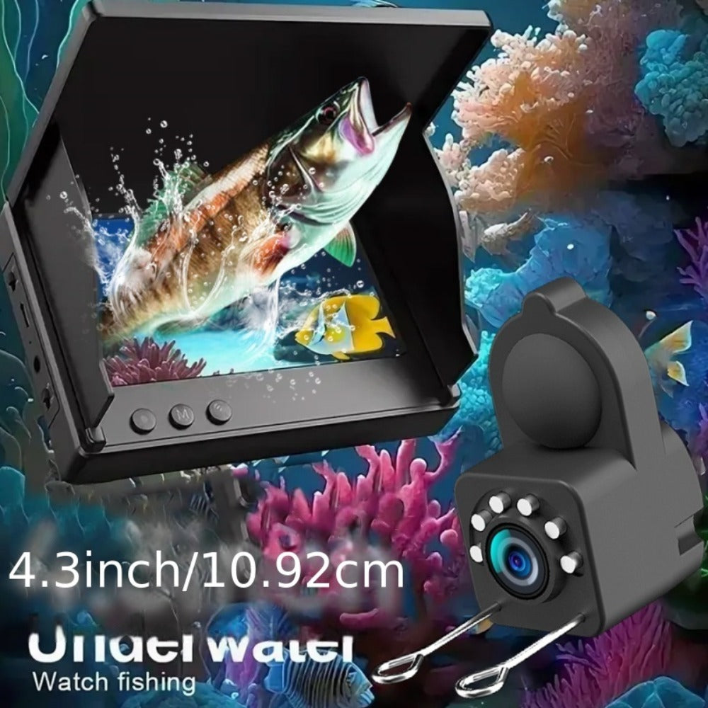 Underwater Fishing Camera 4.3-Inch HD Display with Night Vision & Triple Light Shielding – Portable Fish Finder with Bait Monitor, Complete Fishing Kit for Ice Lake River Sea Fishing