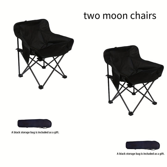 Folding Moon Chair Set with Storage Bag, 2-Pack or 5-Pack for Outdoor Seating