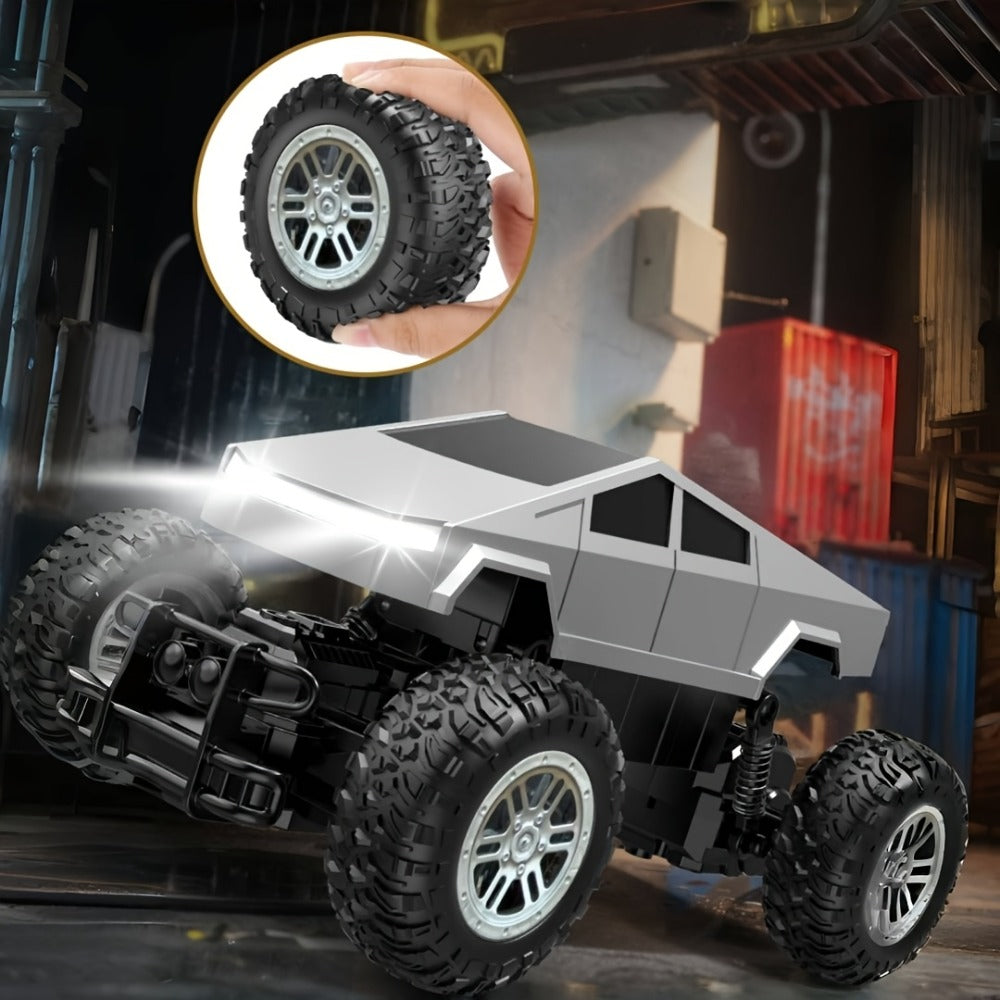 1:16 RC Monster Truck, 4WD Off-Road Pickup with LED Lights and 45° Climbing