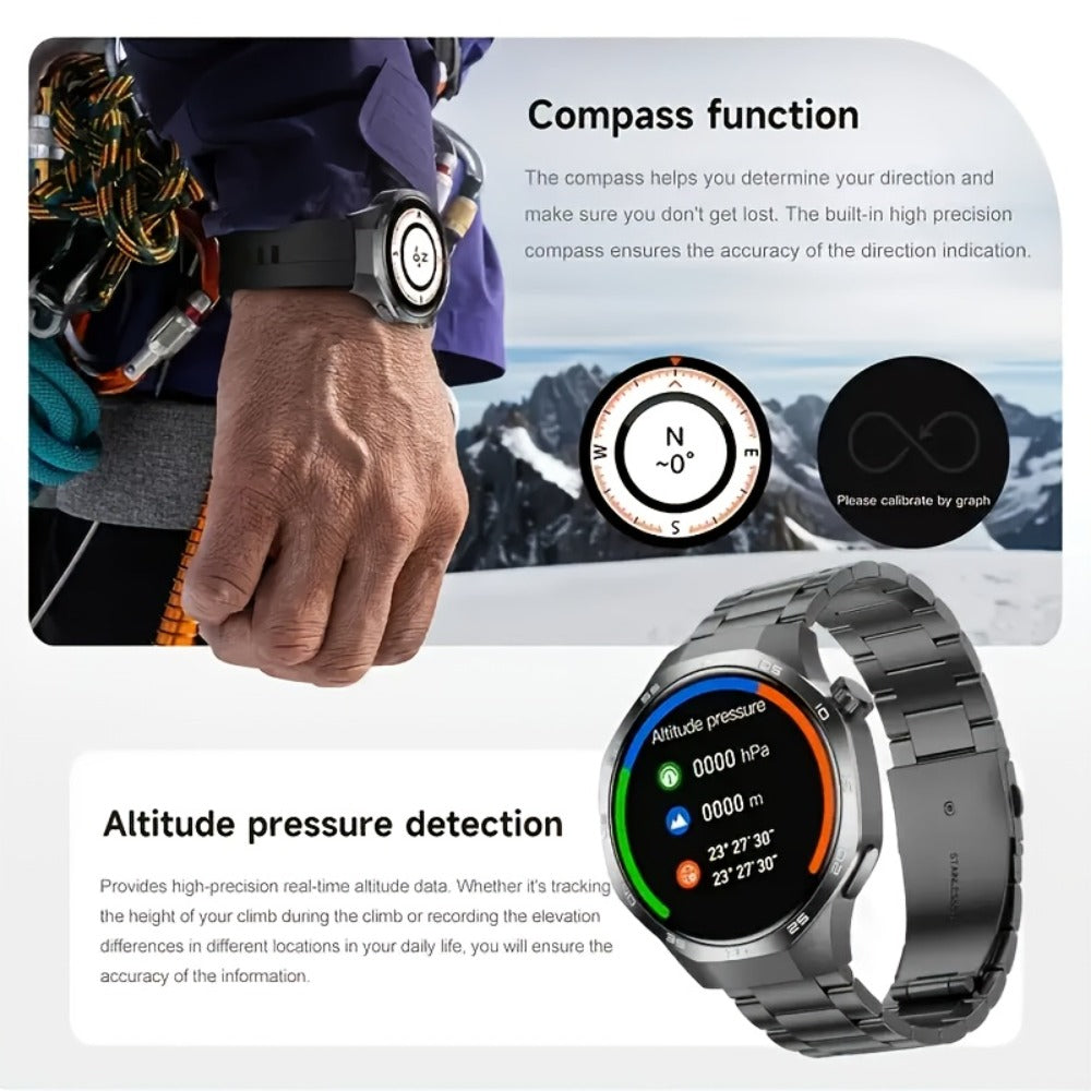 Hexagonal Bezel Smartwatch for Men HD TFT Display 150+ Sports Modes AI Voice Control 100+ Watch Faces Wireless Calling Weather Forecast Activity Tracker Compatible with Android iOS – Black Silver