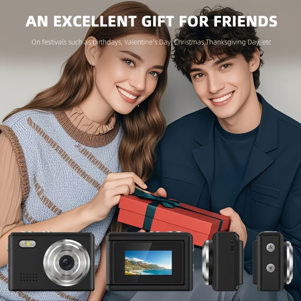Keychain Mini Digital Camera 16X Zoom Autofocus & Shock-Proof | 2.8-Inch Screen Point-and-Shoot Cam for Travel & Vlog – Ideal Birthday Gift for Adults, Friends & Beginners