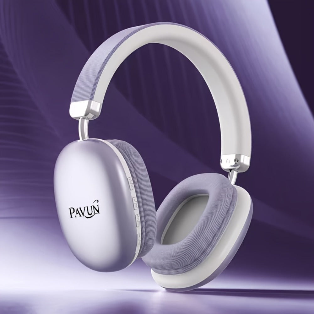 WH35MAX Noise Cancelling Wireless Headset HiFi Deep Bass Built-in HD Mic Comfortable Over-Ear Stereo for Travel Office Laptop Phone Christmas Gift Black Purple Silver