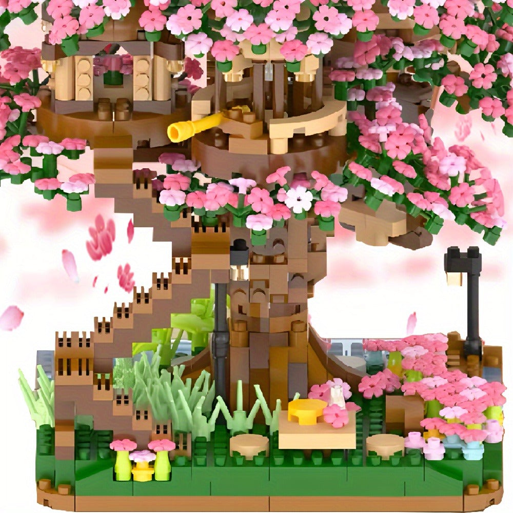 Sakura Cherry Blossom Tree House Mini Building Block Set