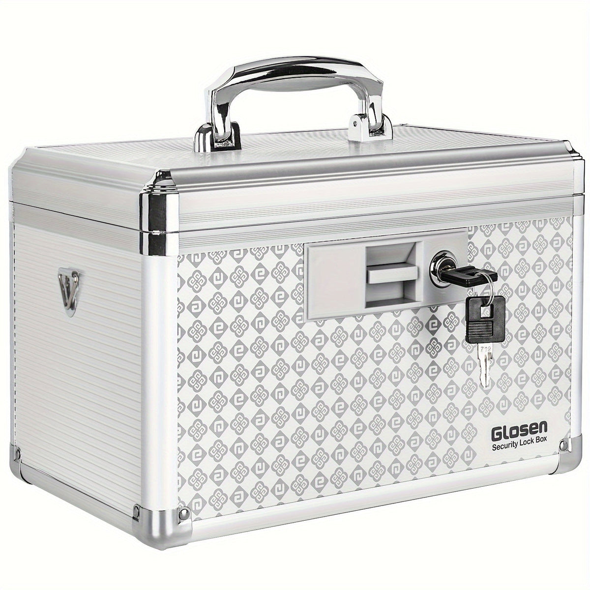 Locking Medicine Storage Box Aluminum Alloy with Key Lock & Handle – High-Capacity Family Medicine Organizer, First Aid Lockbox for Home, Travel & Office, Small & Medium