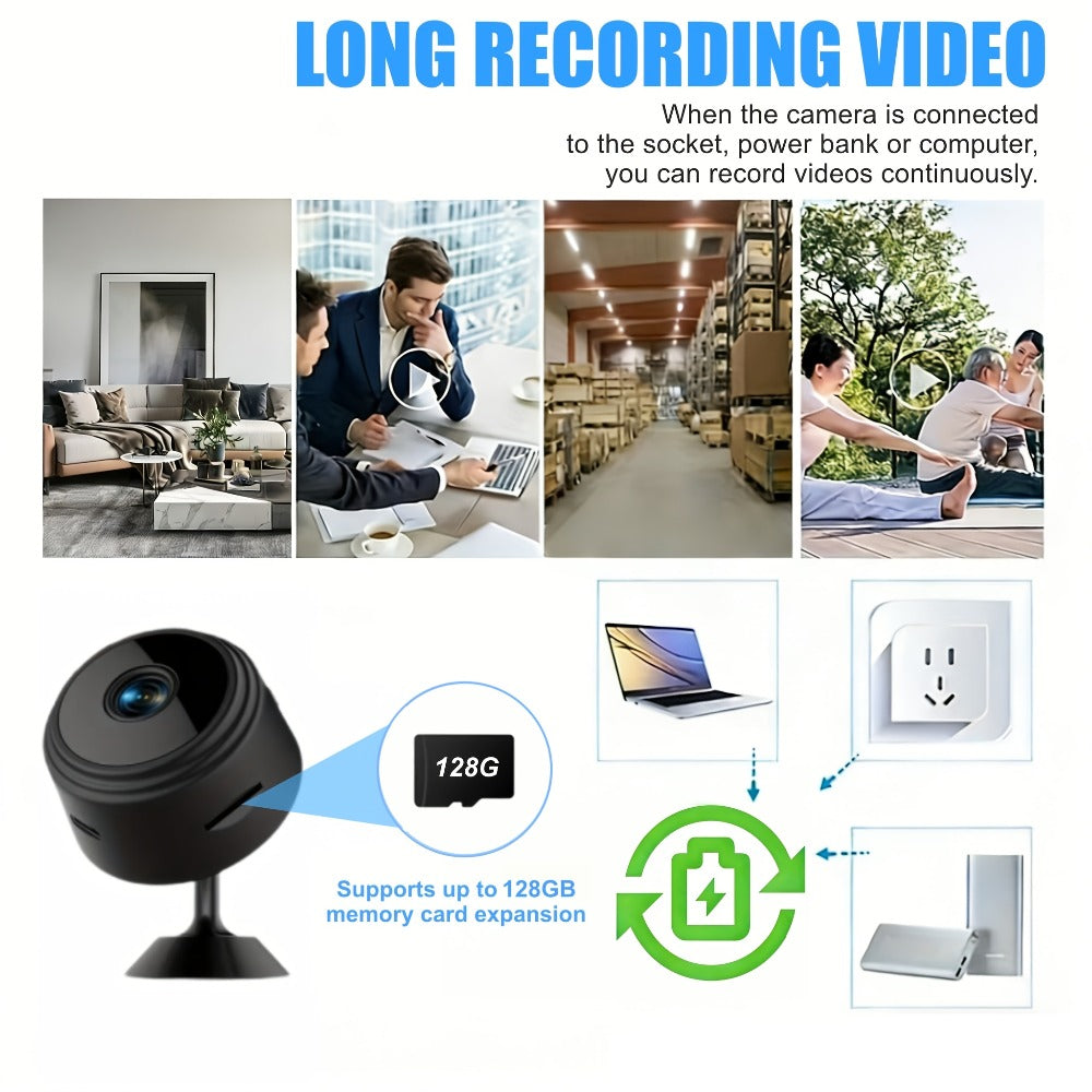 1080P Mini WiFi Security Camera 4 Pack with Night Vision & Motion Detection – 150° Rotation, Wide Angle, Indoor Compact Wireless Camera, Baby Pet Monitor, Cloud & SD Storage