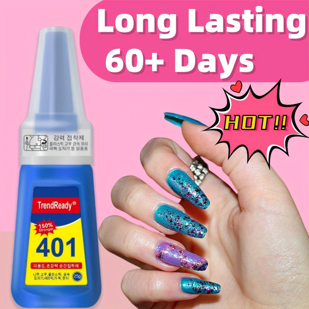 Professional Nail Glue 25g Extra Strong 30+ Days Hold for Press On Nails Acrylic Tips Fake Nail Extensions - Quick Dry Waterproof Smudge Proof Salon Quality Bond Multi-Pack Women DIY Manicure Kit