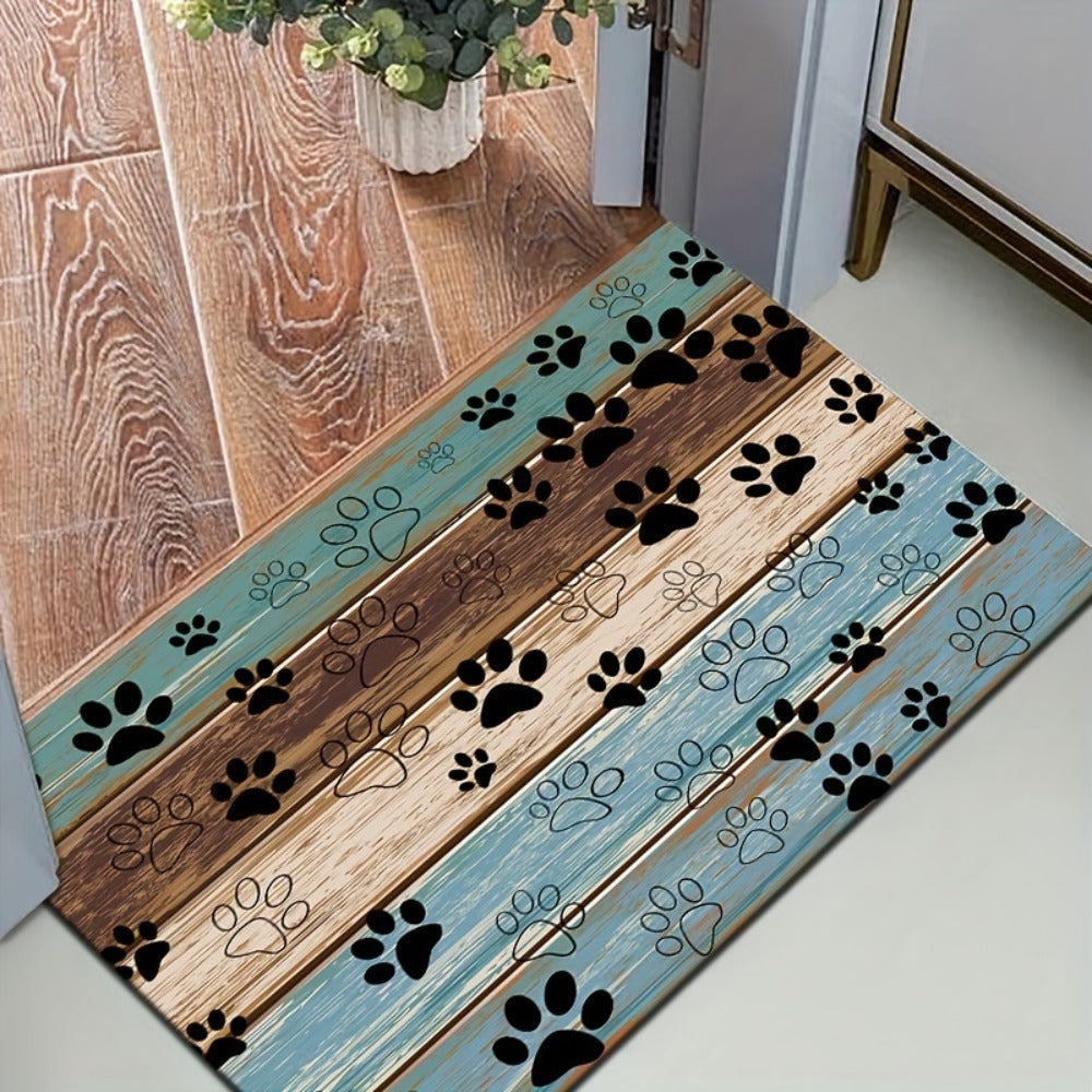 Cat Paw Print Door Mat Non-Slip Washable – Indoor Outdoor Welcome Mat Quick-Dry Anti-Slip Rug for Living Room, Bedroom, Bathroom, Kitchen, Entryway – Multiple Sizes