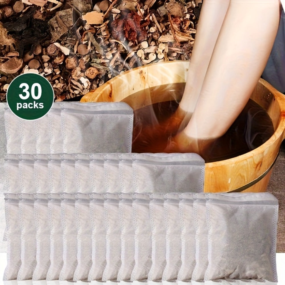 Foot Soak Packs 30 Count Individually Packaged Herbal — Deep Cleansing Relaxing Foot Bath for Tired Feet, Better Sleep & Odor Control, Daily Foot Care Spa Treatment at Home for Women Men