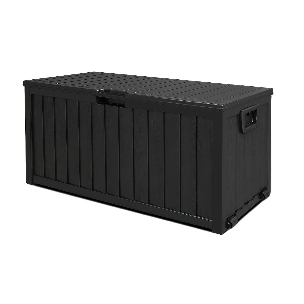 Waterproof Deck Box Outdoor Storage Cabinet 35/75 Gallon – Enhanced Version with Handles & Wheels | Large Patio Storage Box for Pool Accessories, Garden Tools & Outdoor Gear | Easy Assembly Lockable