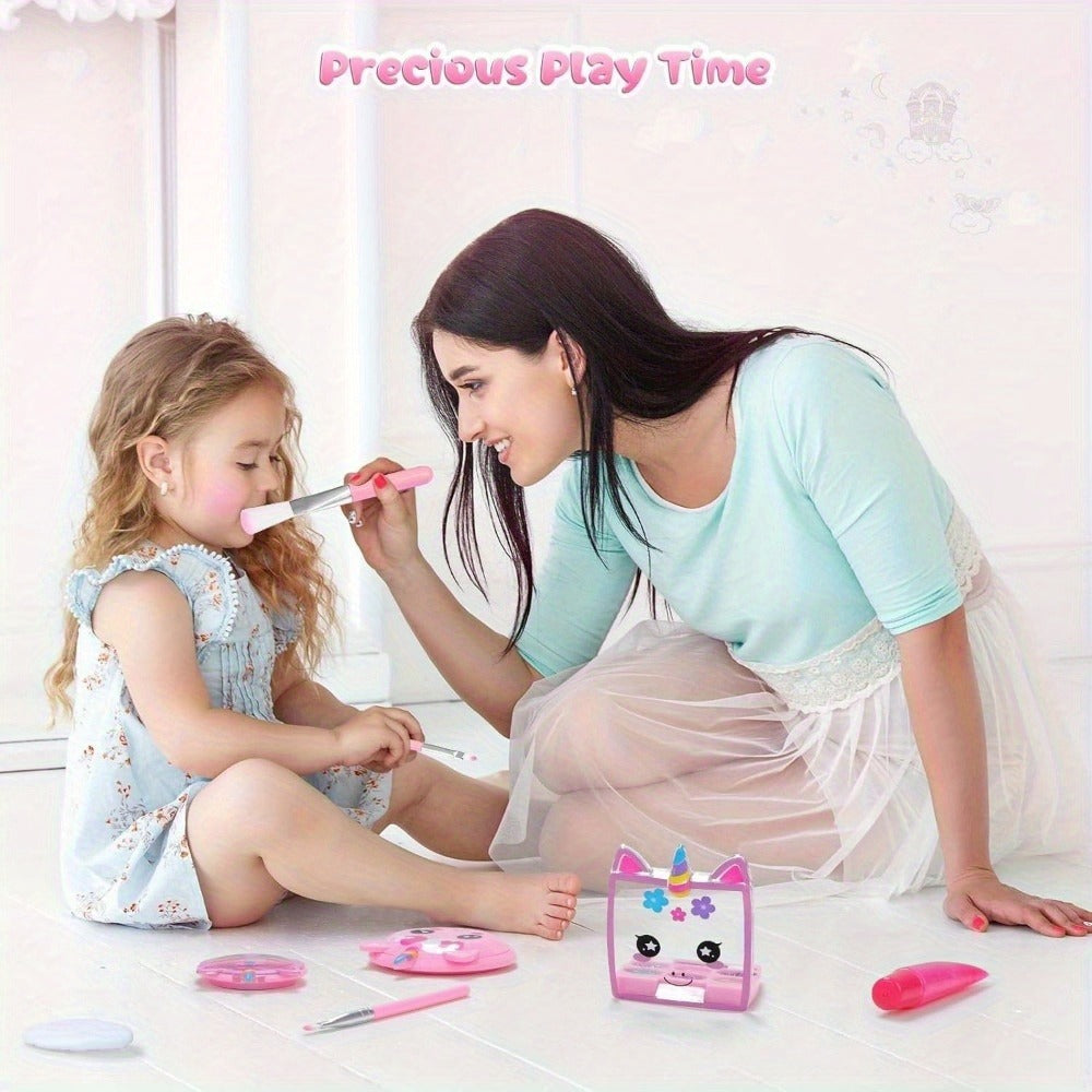 Kids Makeup Set with Crossbody Coin Purse, Washable Princess Cosmetics for Dress Up & Role Play