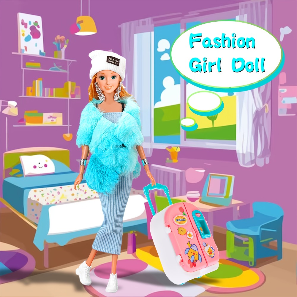 108-Piece Doll Closet Playset with 11.5-Inch Fashion Doll and Wardrobe