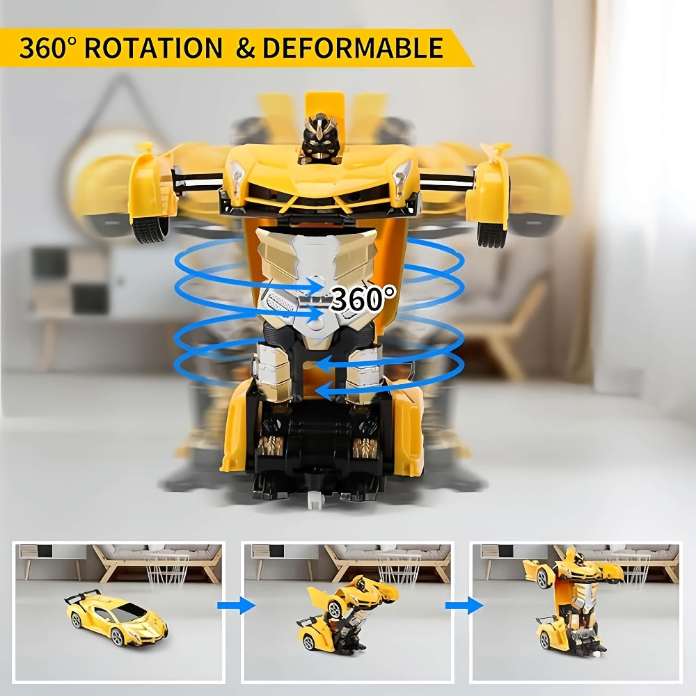 Transforming RC Robot Car, 2.4GHz One-Button Stunt Toy