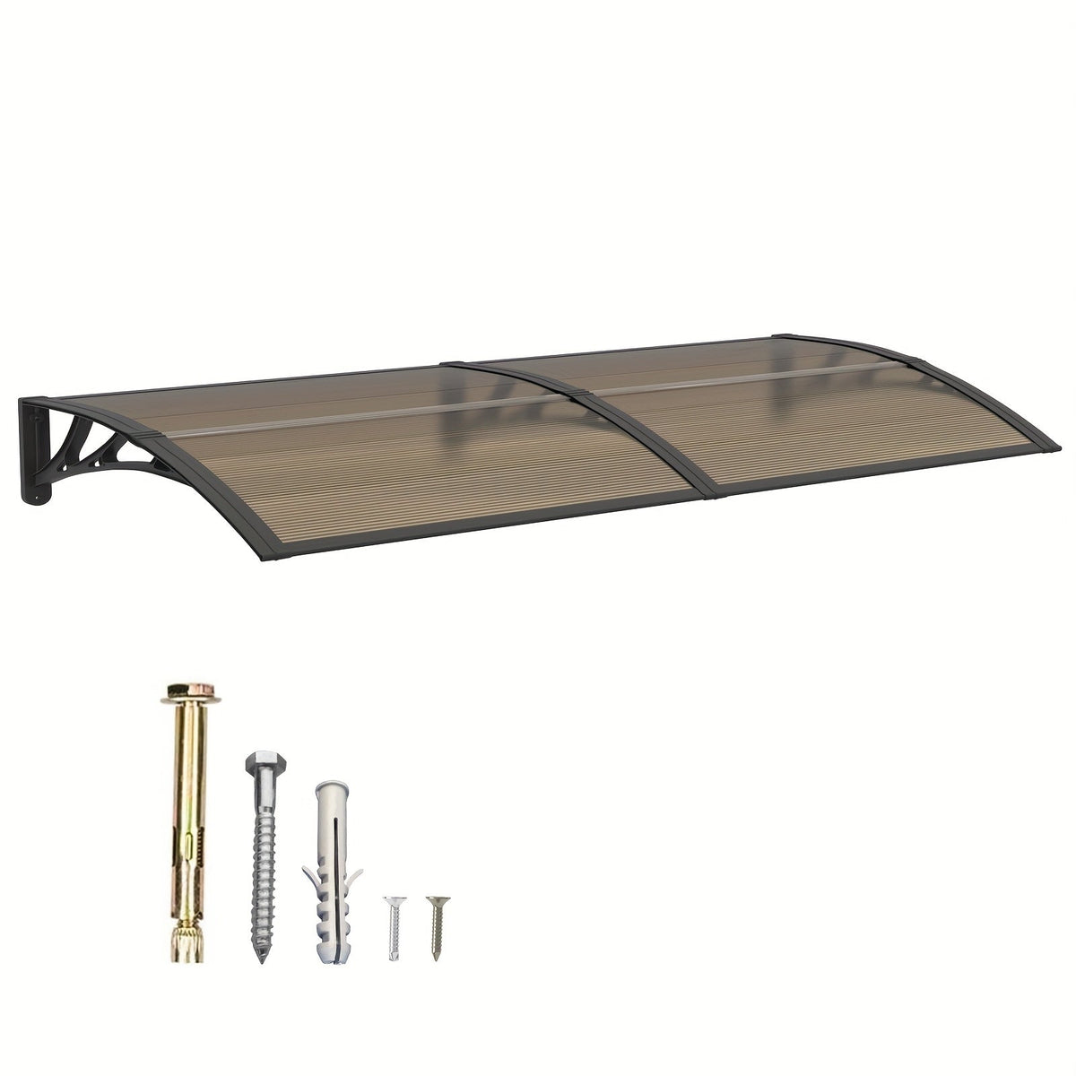 Window Awning Door Canopy Polycarbonate Overhang – UPF 50+ UV & Rain Protection, Leak-Proof Hollow Sheet, Weather-Resistant Outdoor Patio Awning for Doorways, Windows, Storefronts – Multiple Sizes & Colors